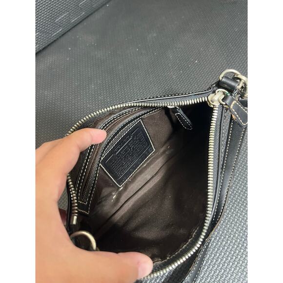 Vintage Coach Hampton 7785 Mini Black All Leather Demi Shoulder Bag 90s Y2K - Picture 11 of 12